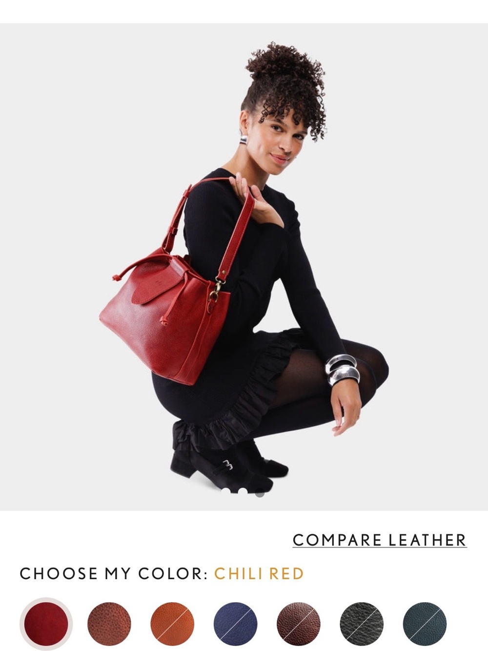 PORTLAND Leather Goods chili red firefly bucket bag - Picture 12 of 13